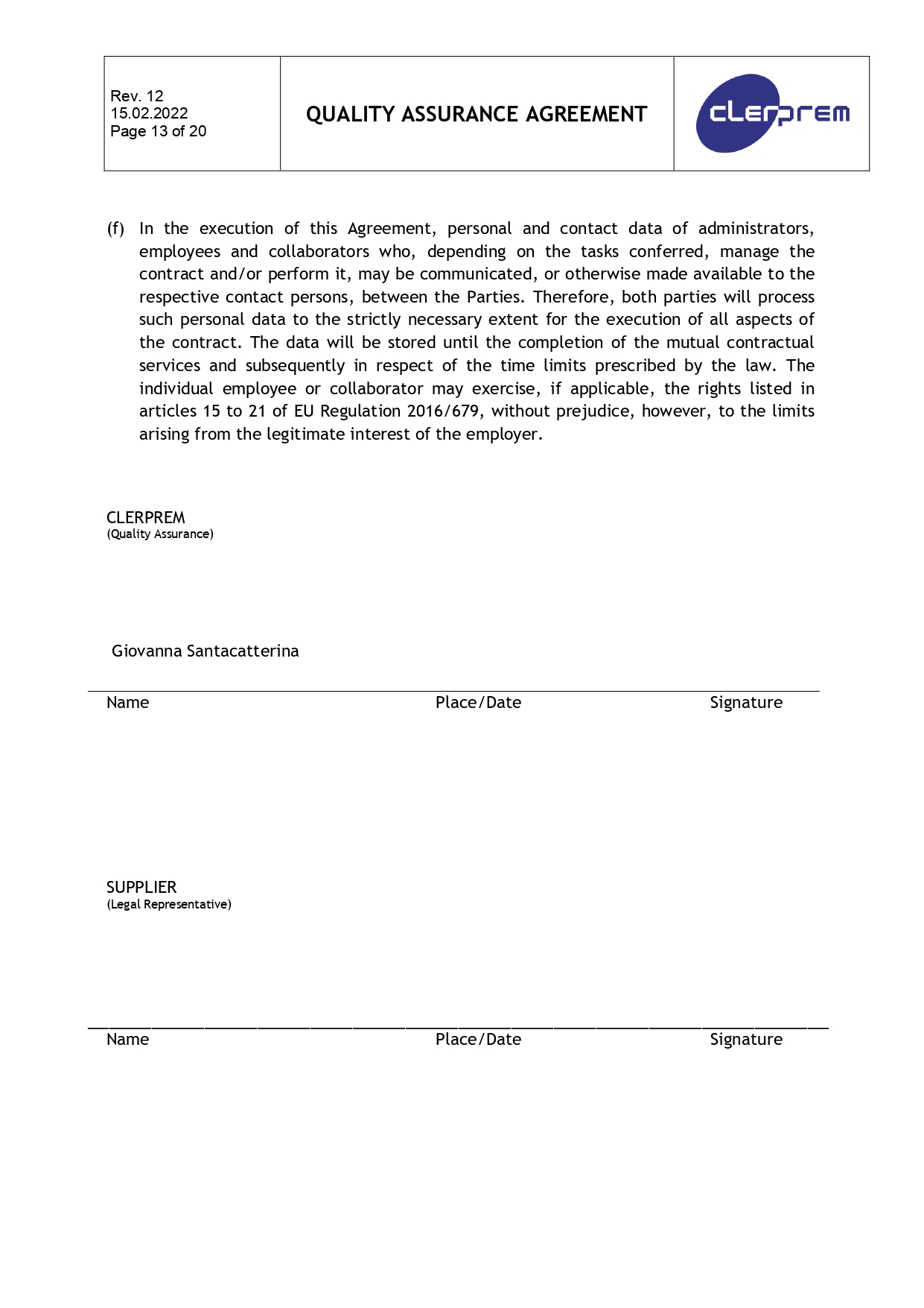 Quality Assurance Agreement Clerprem SpA Rev 13_page-0013