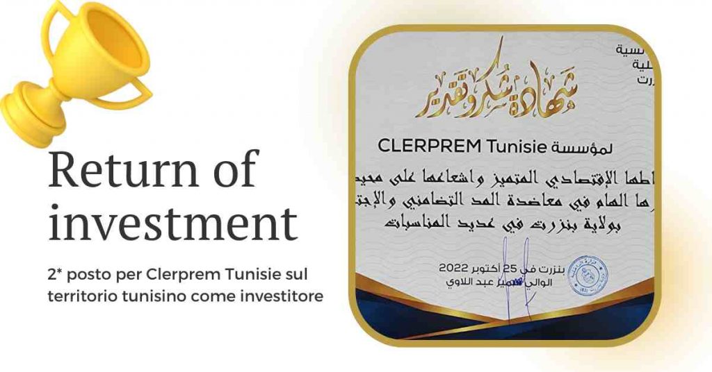 SECOND PLACE FOR CLERPREM TUNISIE AT THE 'ITALIAN BUSINESS OSCAR' 2022