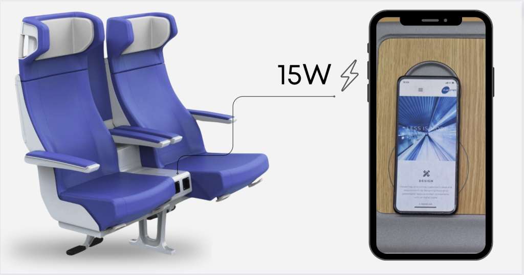 15W wireless charging train seats