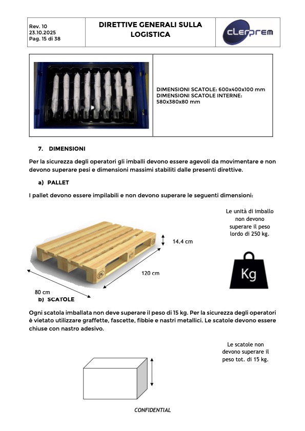 Direttive Generali sulla Logistica Clerprem SpA Rev 10