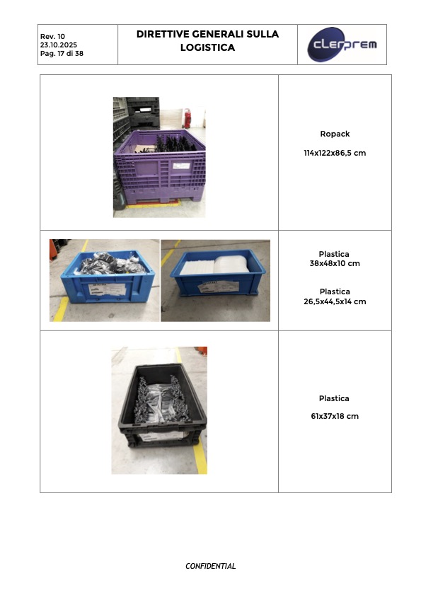 Direttive Generali sulla Logistica Clerprem SpA Rev 10