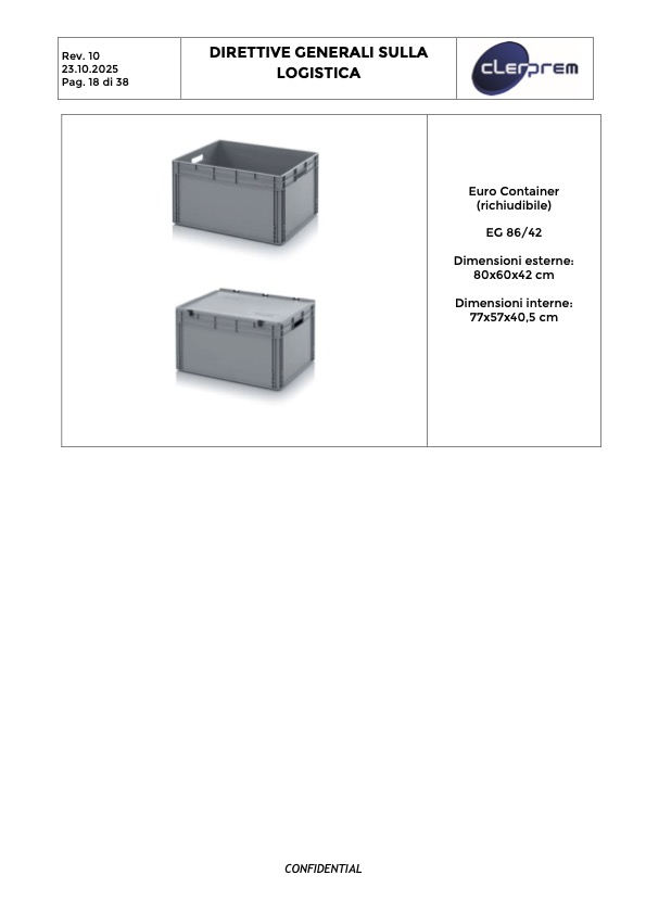 Direttive Generali sulla Logistica Clerprem SpA Rev 10