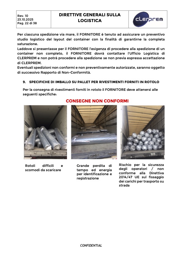 Direttive Generali sulla Logistica Clerprem SpA Rev 10