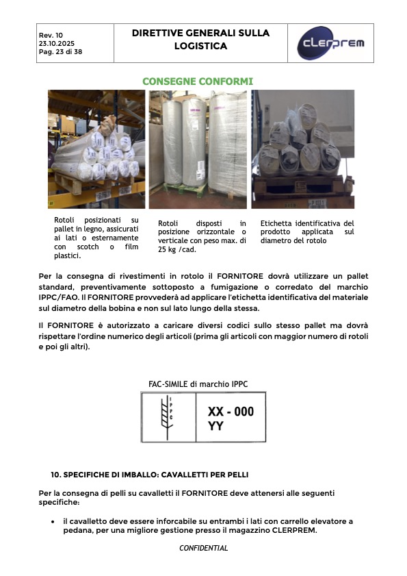 Direttive Generali sulla Logistica Clerprem SpA Rev 10