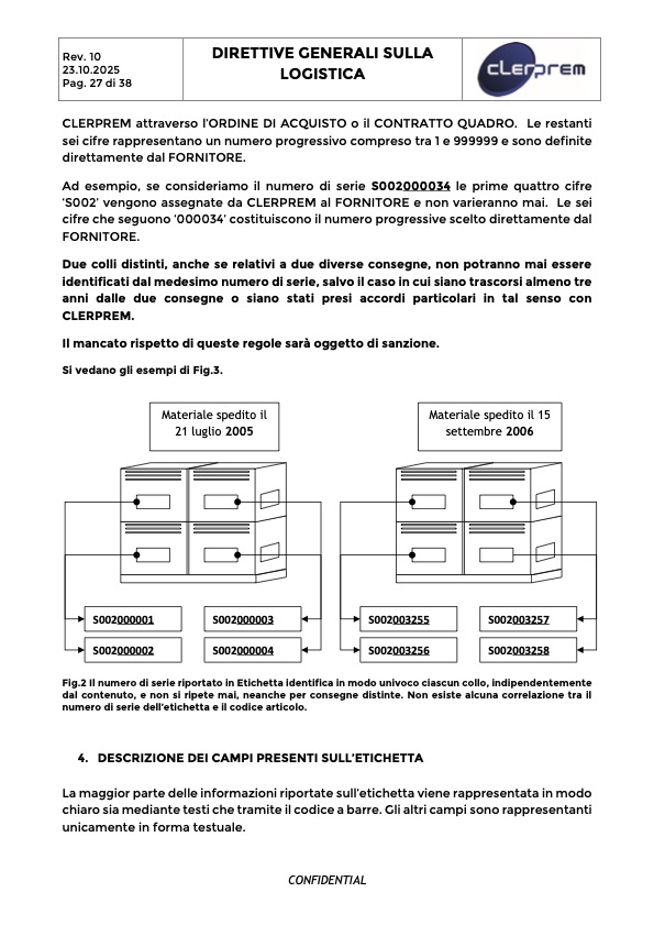 Direttive Generali sulla Logistica Clerprem SpA Rev 10