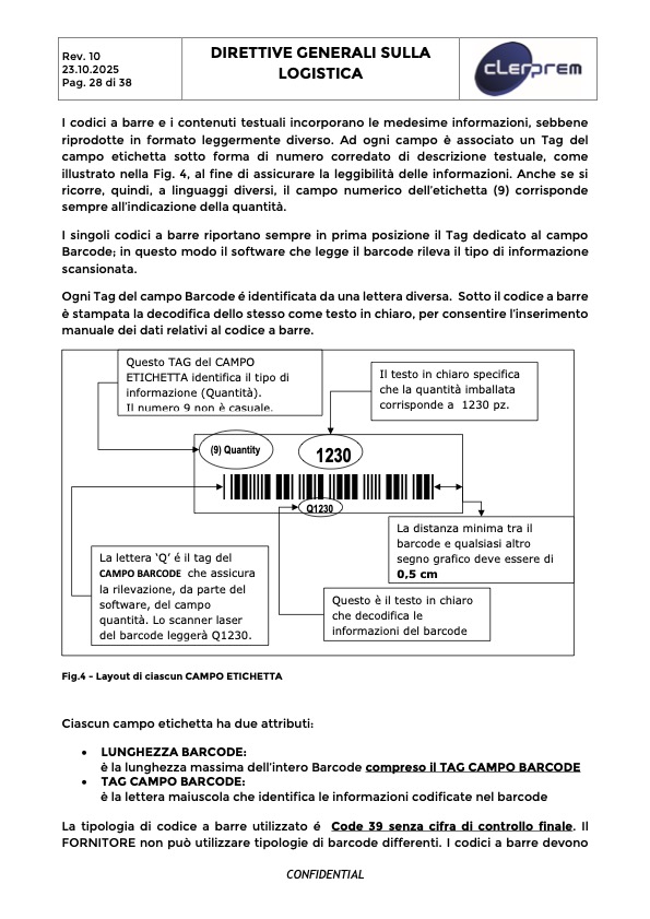 Direttive Generali sulla Logistica Clerprem SpA Rev 10