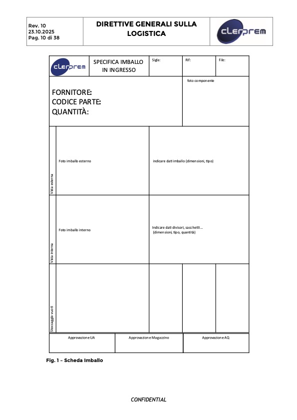 Direttive Generali sulla Logistica Clerprem SpA Rev 10