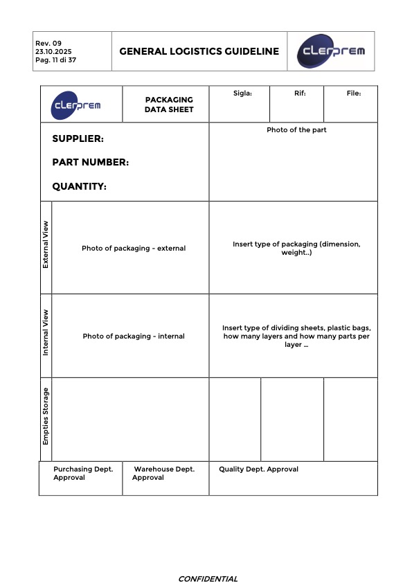 General Logistics Guideline Clerprem SpA Rev 09