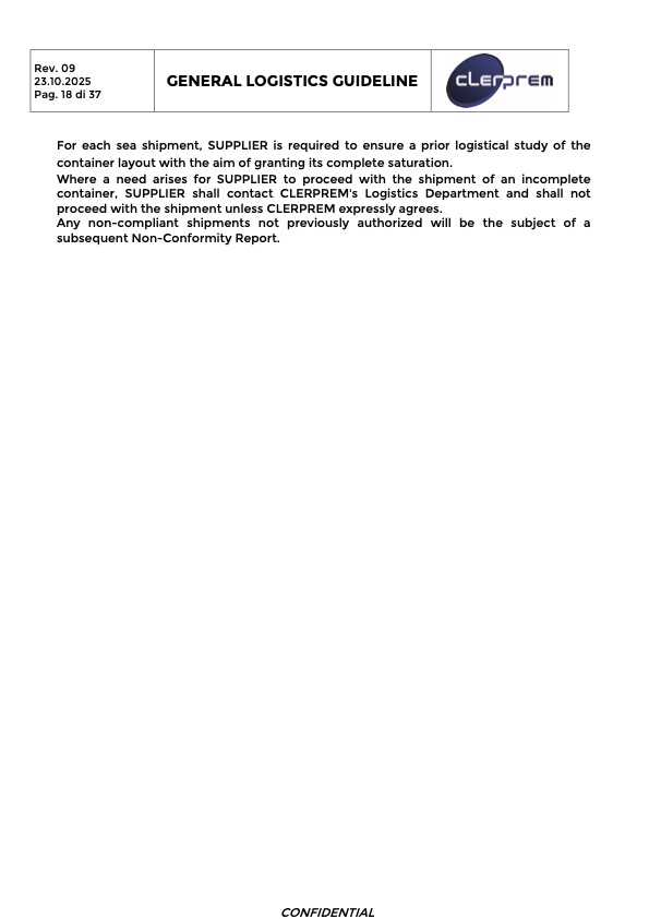 General Logistics Guideline Clerprem SpA Rev 09