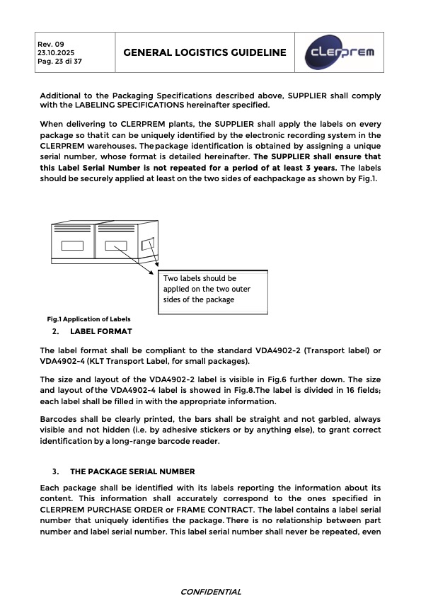 General Logistics Guideline Clerprem SpA Rev 09