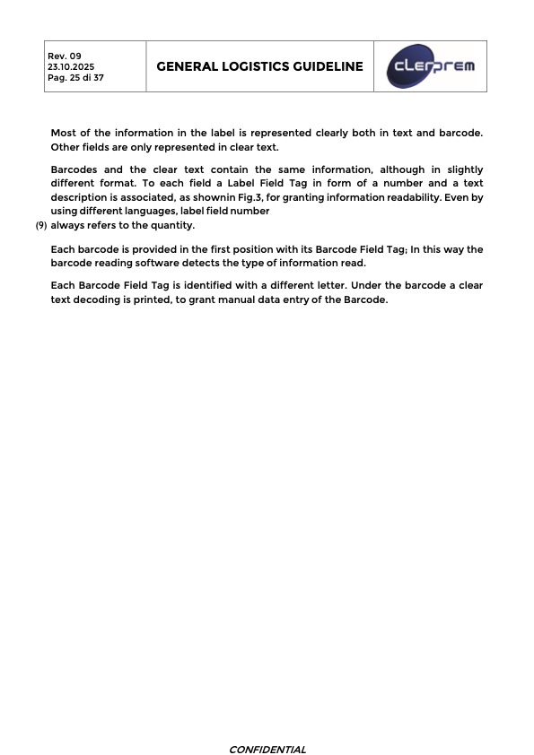 General Logistics Guideline Clerprem SpA Rev 09