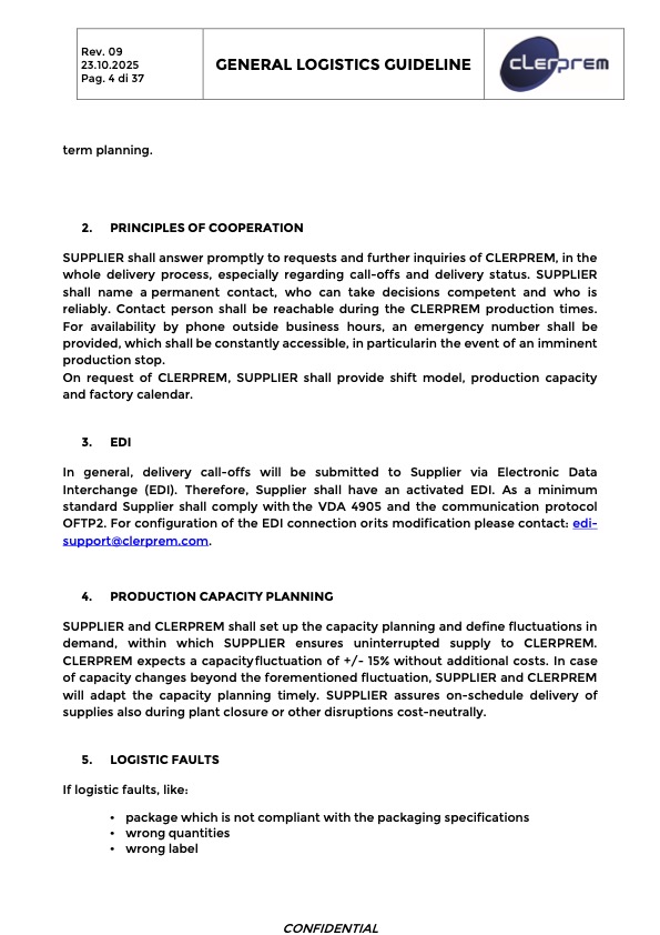 General Logistics Guideline Clerprem SpA Rev 09