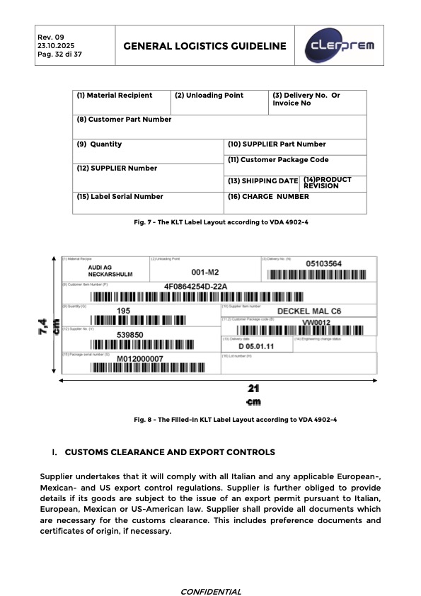 General Logistics Guideline Clerprem SpA Rev 09