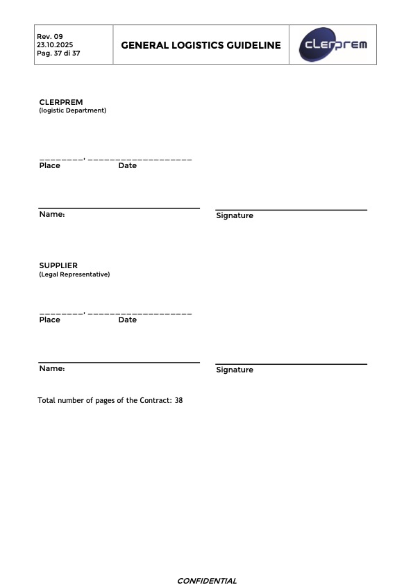 General Logistics Guideline Clerprem SpA Rev 09