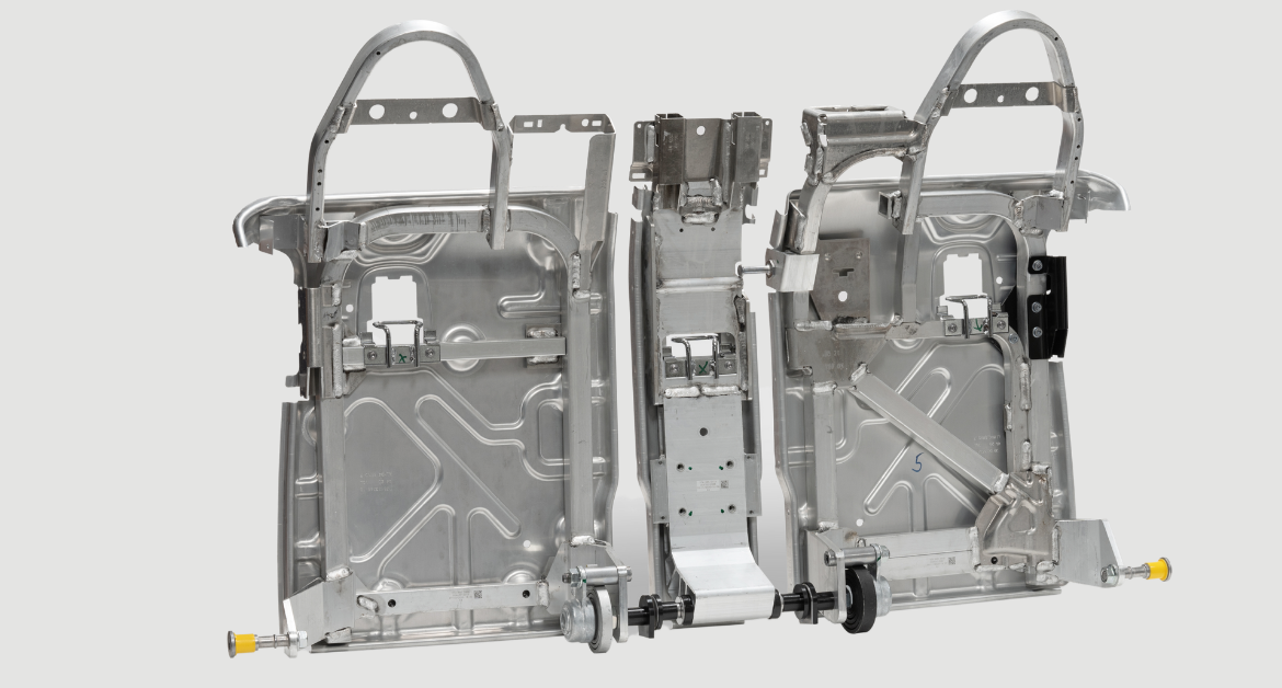 Struttura sedile automotive Clerprem in lega leggera, compatibile airbag, per progetti OEM