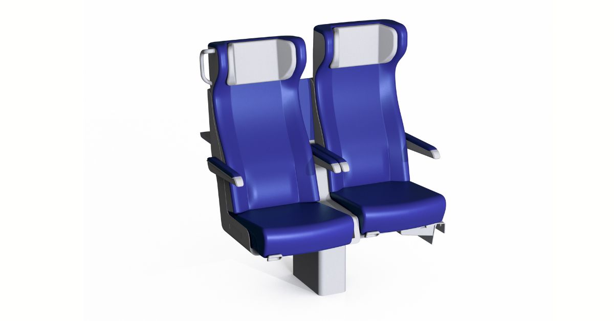 Clerprem Ares 2.0 economy class high speed train seat, with super accessorized features, EN 45545-2, designed for railway seating systems cabin, usa conpliant