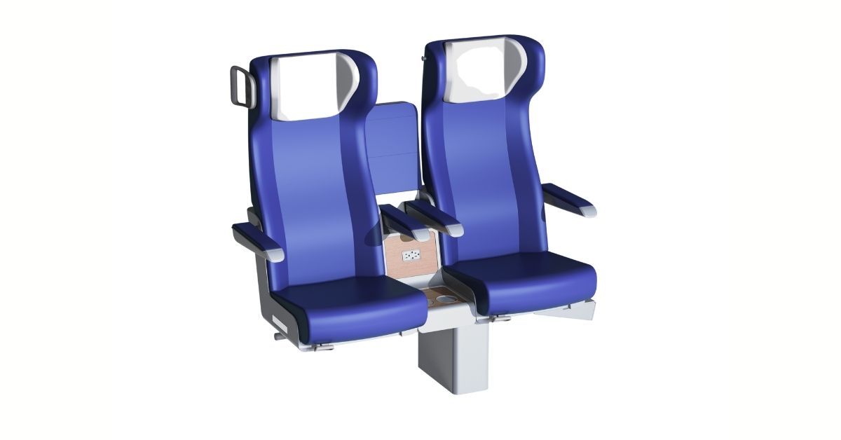Clerprem Arthemis mas seat for high-speed trains, ergonomic and lightweight, EN 45545-2, modular seating system for train coaches and trains