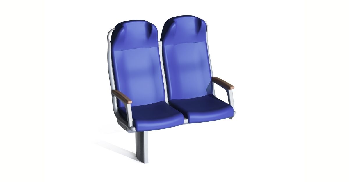 Sedile Clerprem Helena RE ECONOMY class per treni intercity, comfort e durata, EN 45545-2