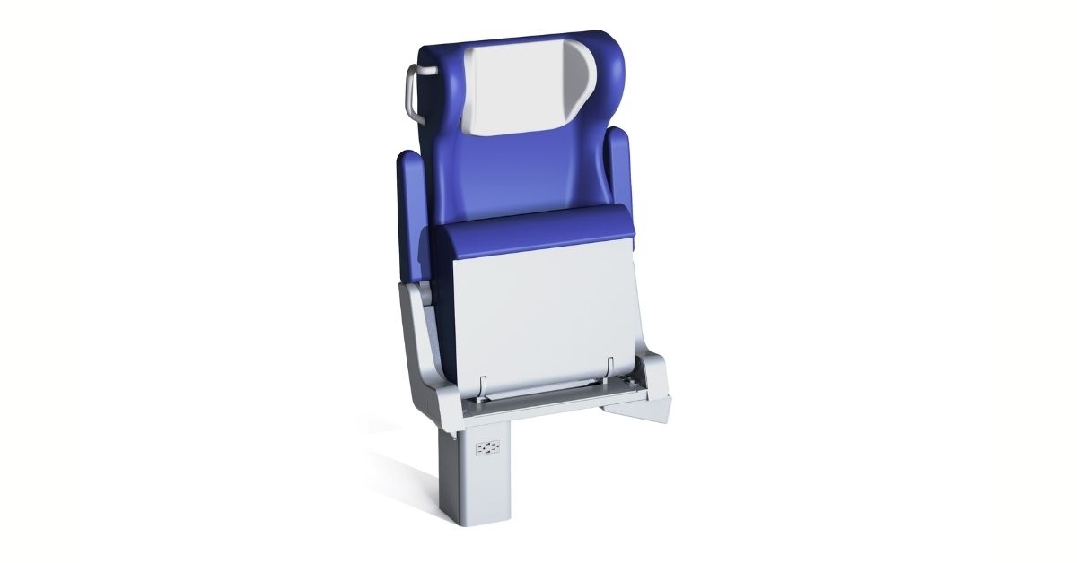 Clerprem Helios ADA business intercity single train seat, Italian design, EN 45545-2, designed for cabin seating systems europe and usa, adjustable of inclusive seating compliant with by america