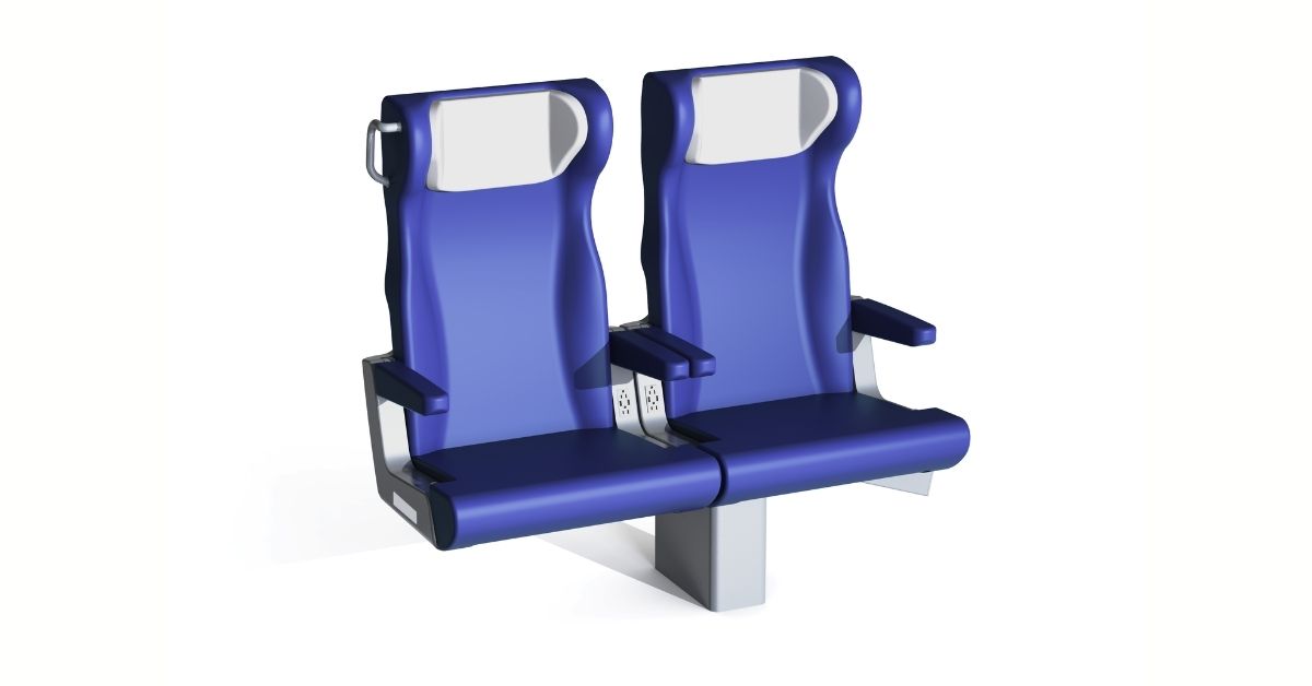 Clerprem Helios business intercity train seat, Italian design, EN 45545-2, designed for cabin seating systems europe and usa compliant