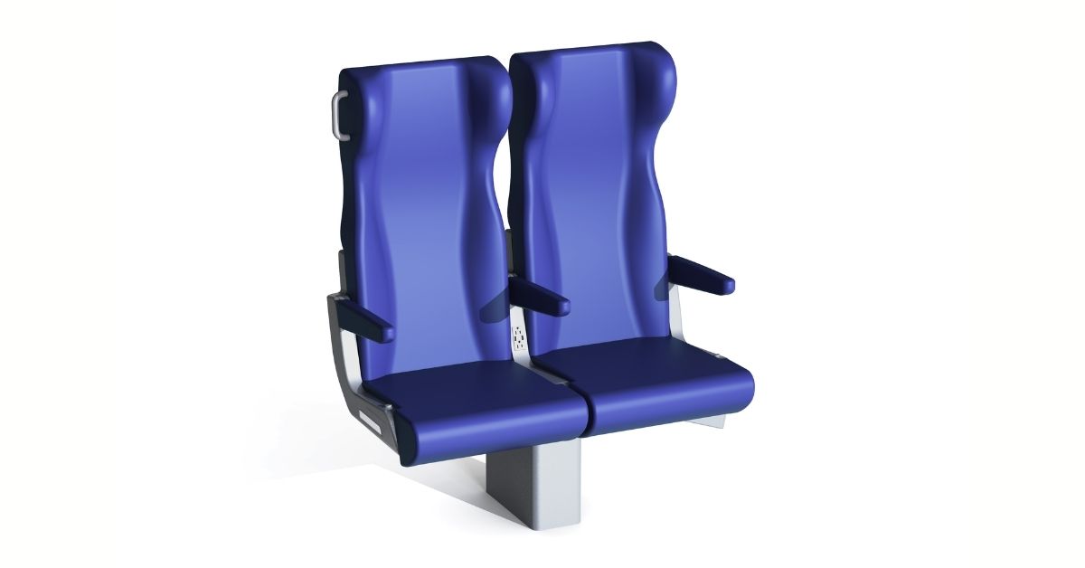Clerprem Helios economy intercity train seat, Italian design, EN 45545-2, designed for cabin seating systems europe and usa compliant
