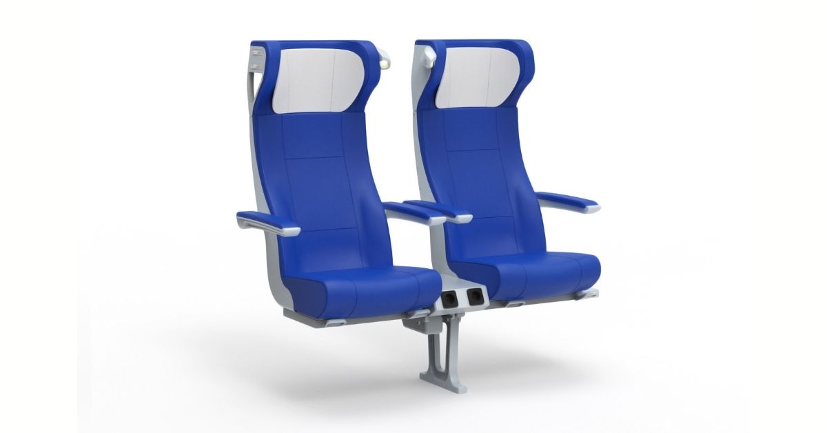 Clerprem Hermes Classic business class high-speed train seat, Italian design, EN 45545-2