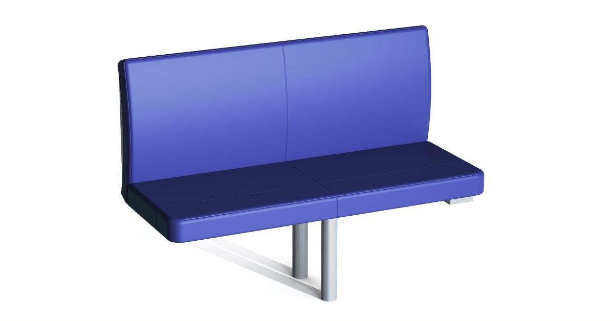 Clerprem Hermes Bench economy class intercity and high speed train bench seat, EN 45545-2, designed for railway seating systems cabin and restaurant cabins