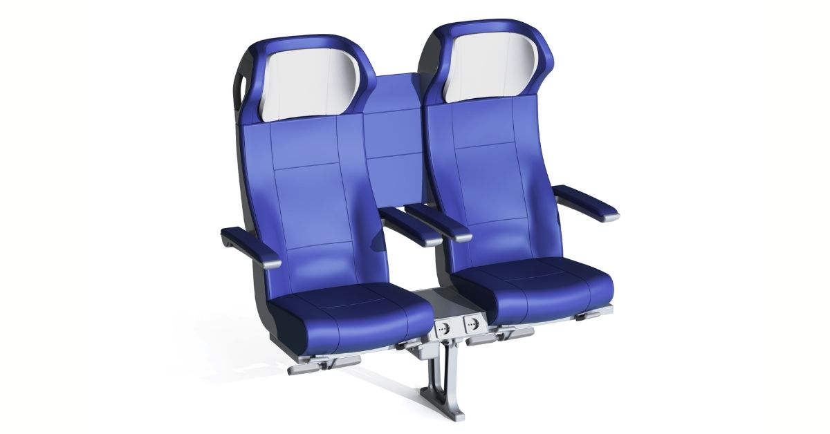 Sedile Clerprem Hermes show business class per treni alta velocità, design italiano, EN 45545-2