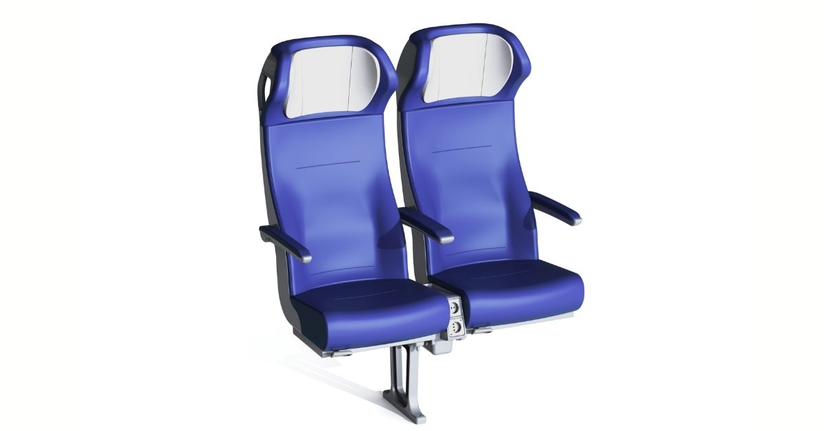 Sedile Clerprem Hermes show economy class per treni alta velocità, design italiano, EN 45545-2