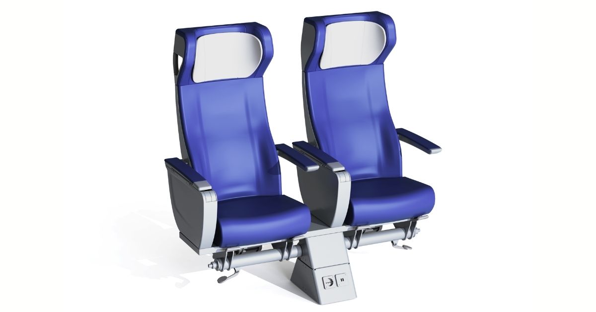 Sedile Clerprem Hermes spin business class per treni alta velocità, design italiano, EN 45545-2