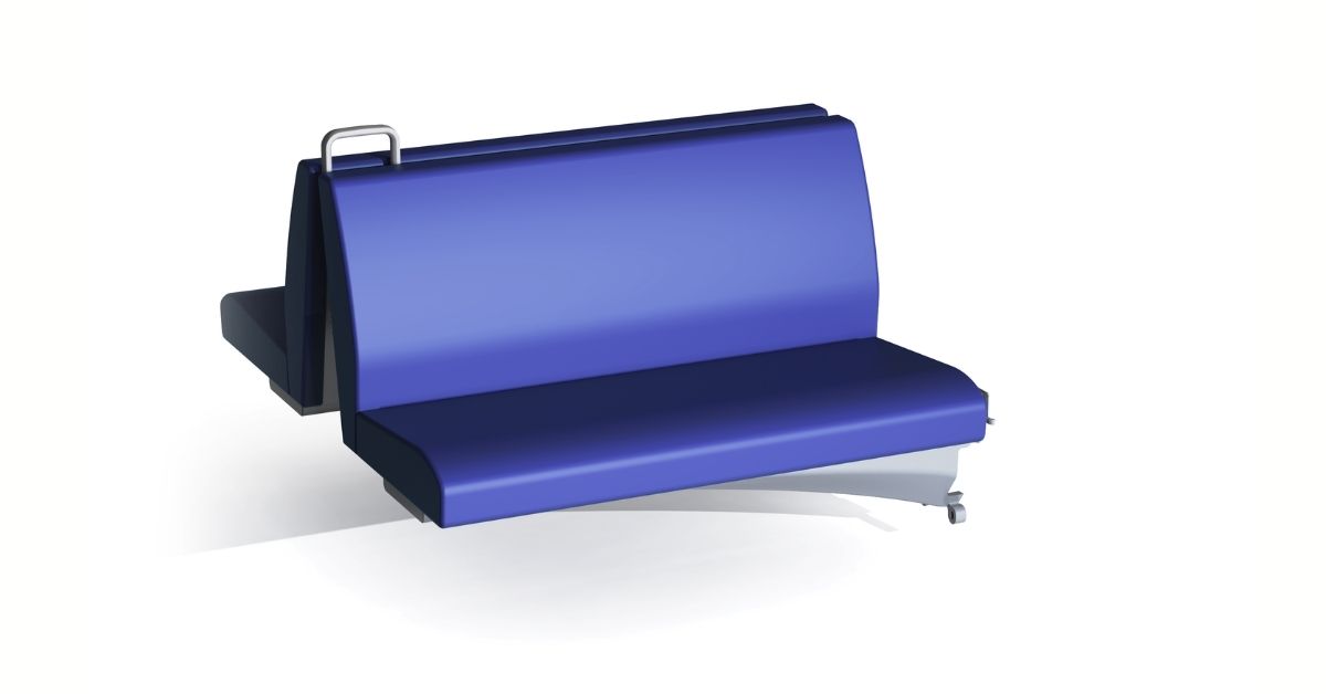 Clerprem Kephos intercity and high speed train restaruant bench seat, EN 45545-2, designed for railway restaurant seating systems cabin