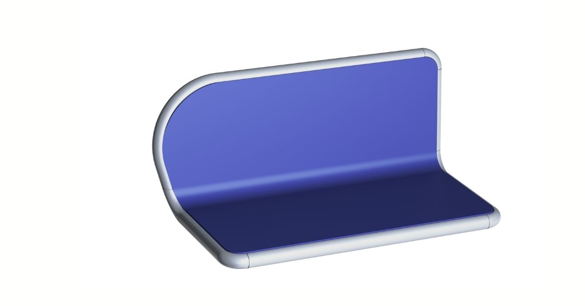Clerprem Mythos bench wall seat for trains, vandal-resistant and floor-clearing, EN 45545-2, for subway and metro seating systems cabins