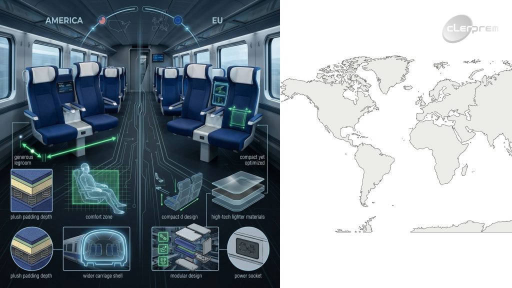 Sedili treno: leggerezza in Europa, comfort negli USA | Clerprem