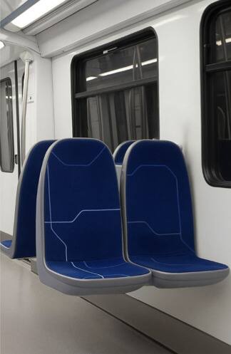 Clerprem Mi20 wall-fixed metro seat with inverted cantilever
